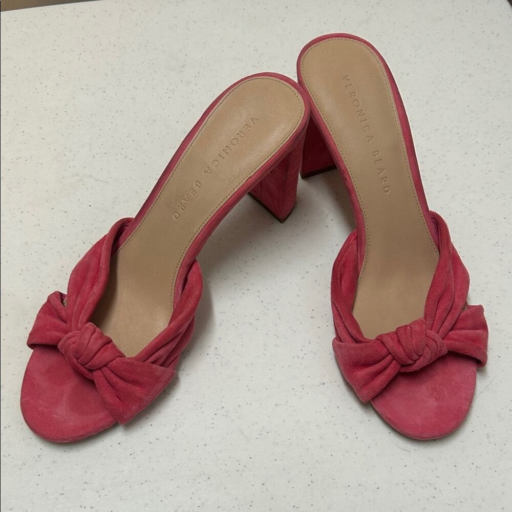 Veronica Beard Ganita Knotted Suede Block Heel Mules